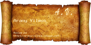 Arany Vilmos névjegykártya
